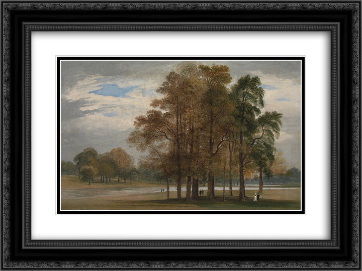 Hyde Park 24x18 Black Ornate Wood Framed Art Print Poster with Double Matting by Martin, John