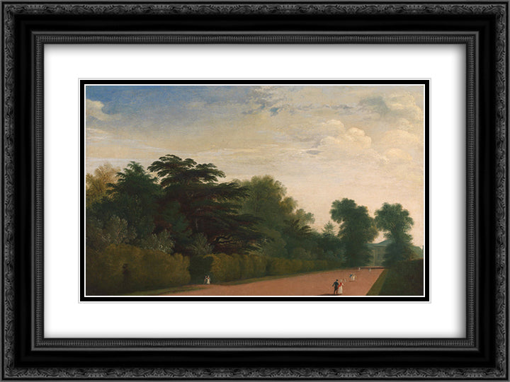 Kensington Gardens 24x18 Black Ornate Wood Framed Art Print Poster with Double Matting by Martin, John