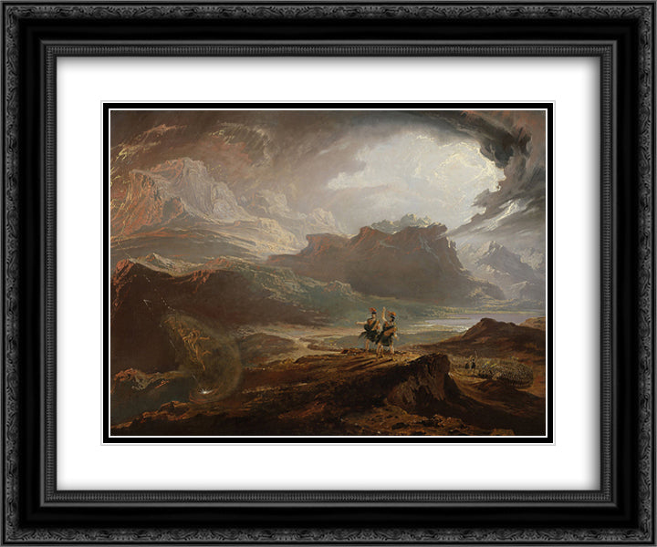 Macbeth 24x20 Black Ornate Wood Framed Art Print Poster with Double Matting by Martin, John