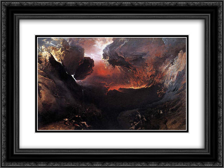 The Great Day of His Wrath 24x18 Black Ornate Wood Framed Art Print Poster with Double Matting by Martin, John