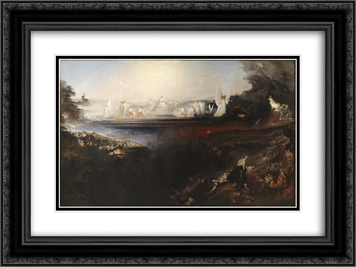 The Last Judgement 24x18 Black Ornate Wood Framed Art Print Poster with Double Matting by Martin, John