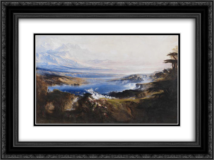 The Plains of Heaven 24x18 Black Ornate Wood Framed Art Print Poster with Double Matting by Martin, John
