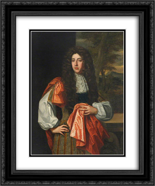 Charles Fanshawe, 4th Viscount Fanshawe of Dromore 20x24 Black Ornate Wood Framed Art Print Poster with Double Matting by Riley, John