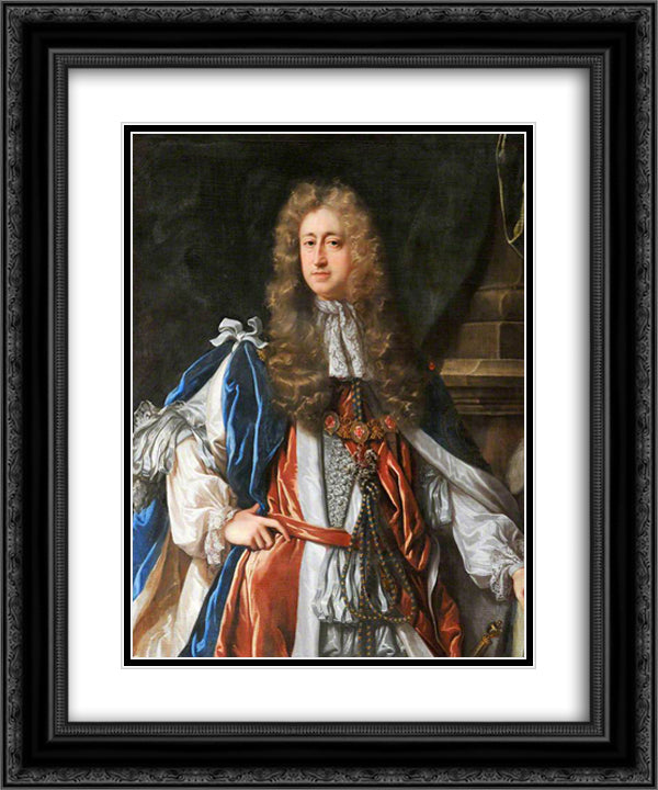 Henry Somerset 20x24 Black Ornate Wood Framed Art Print Poster with Double Matting by Riley, John