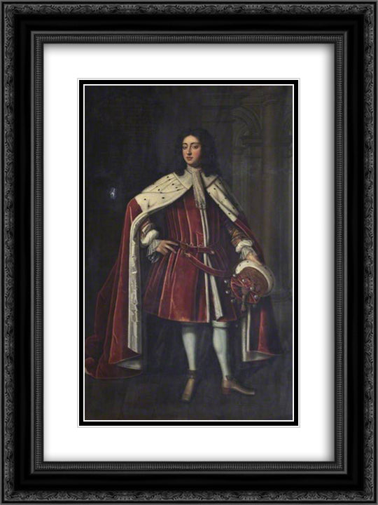 James Bertie 18x24 Black Ornate Wood Framed Art Print Poster with Double Matting by Riley, John