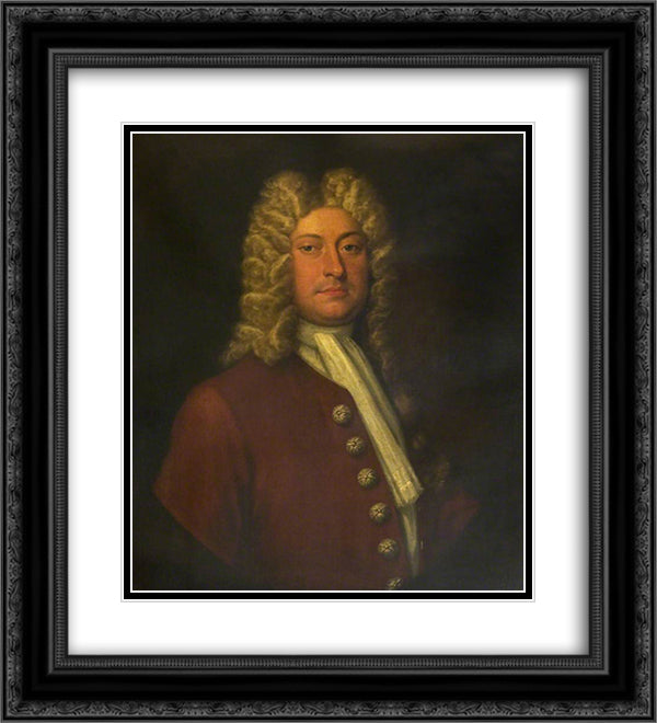 Sir Christopher Wren 20x22 Black Ornate Wood Framed Art Print Poster with Double Matting by Riley, John