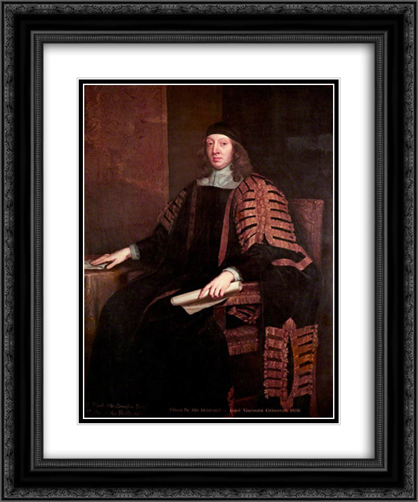 Sir Harbottle Grimston, Speaker 20x24 Black Ornate Wood Framed Art Print Poster with Double Matting by Riley, John