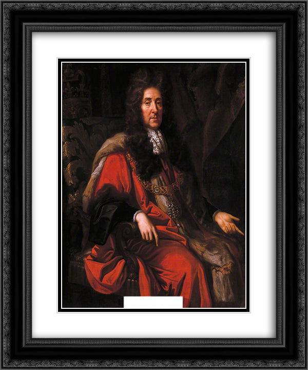 Sir John Moore 20x24 Black Ornate Wood Framed Art Print Poster with Double Matting by Riley, John