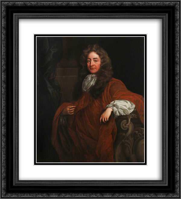 Sir Josiah Child, Bt, MP 20x22 Black Ornate Wood Framed Art Print Poster with Double Matting by Riley, John