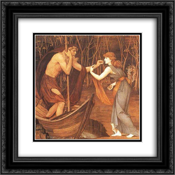 Charon and Psyche 20x20 Black Ornate Wood Framed Art Print Poster with Double Matting by Spencer Stanhope, John Roddam