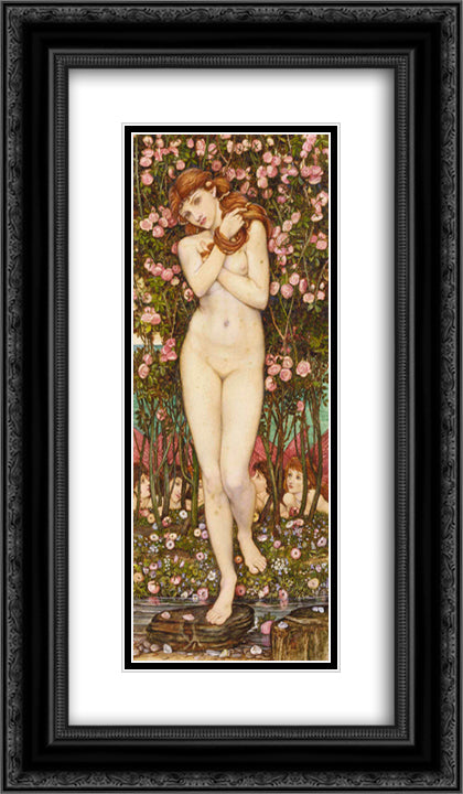 Nymph 14x24 Black Ornate Wood Framed Art Print Poster with Double Matting by Spencer Stanhope, John Roddam