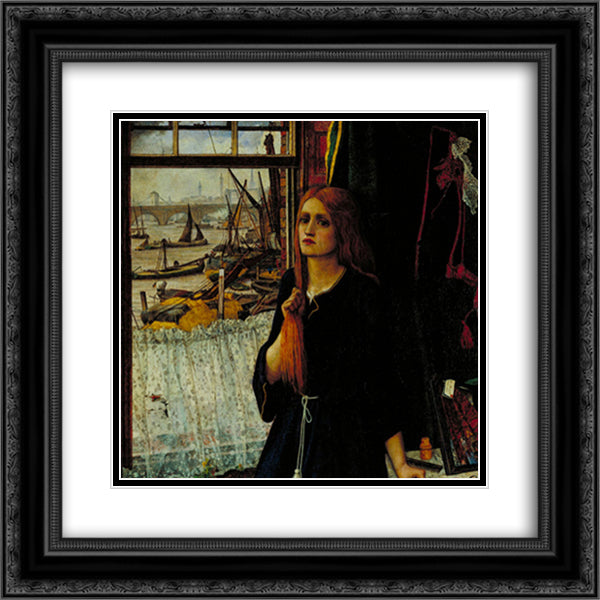 Thoughts of the Past 20x20 Black Ornate Wood Framed Art Print Poster with Double Matting by Spencer Stanhope, John Roddam