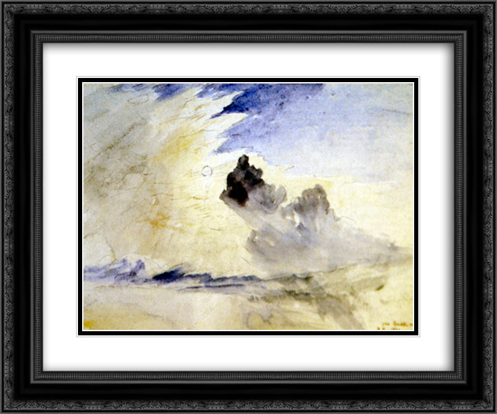 Cloud Study over Coniston Water 24x20 Black Ornate Wood Framed Art Print Poster with Double Matting by Ruskin, John