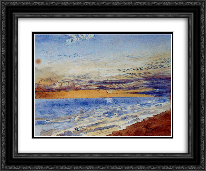 Seascale 24x20 Black Ornate Wood Framed Art Print Poster with Double Matting by Ruskin, John