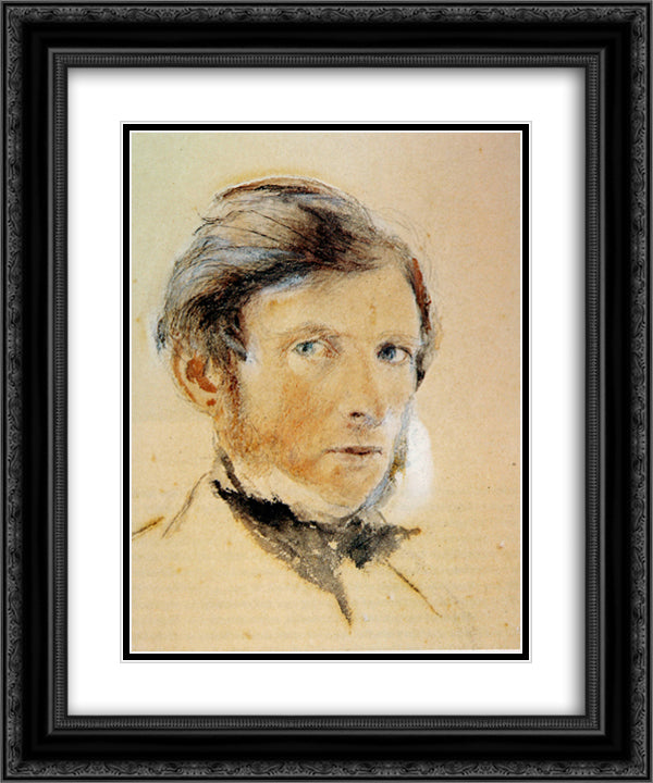 Self Portrait 20x24 Black Ornate Wood Framed Art Print Poster with Double Matting by Ruskin, John