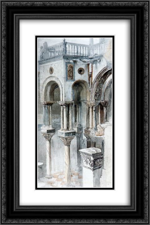 The South Side of St Mark 16x24 Black Ornate Wood Framed Art Print Poster with Double Matting by Ruskin, John