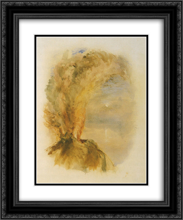 Vesuvius in Eruption 20x24 Black Ornate Wood Framed Art Print Poster with Double Matting by Ruskin, John