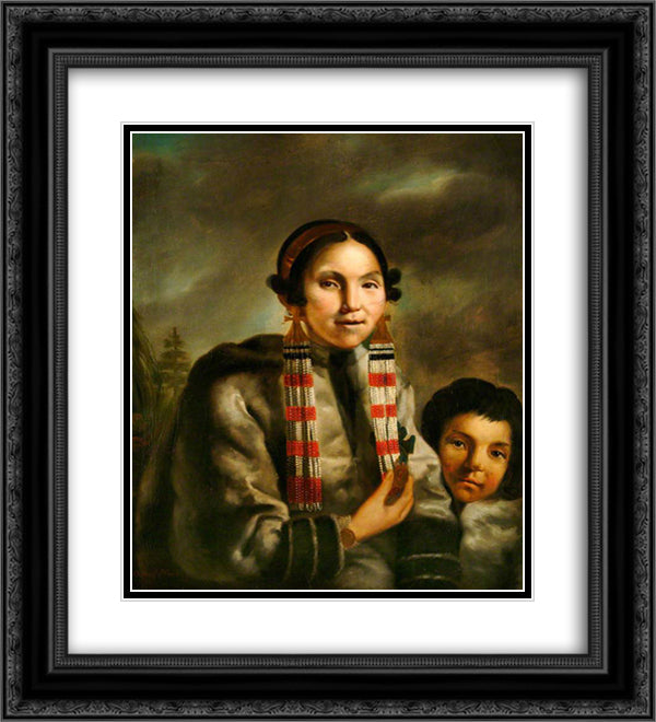 Micoc and Tootac 20x22 Black Ornate Wood Framed Art Print Poster with Double Matting by Russell, John
