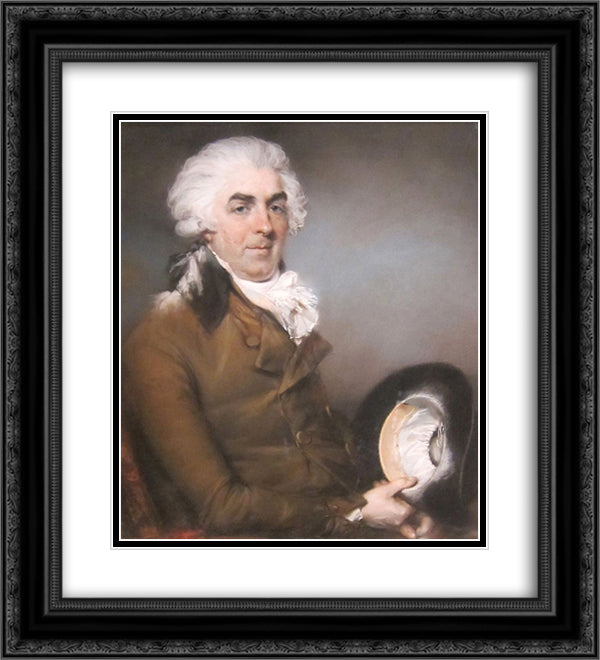 Portrait of George de Ligne Gregory 20x22 Black Ornate Wood Framed Art Print Poster with Double Matting by Russell, John