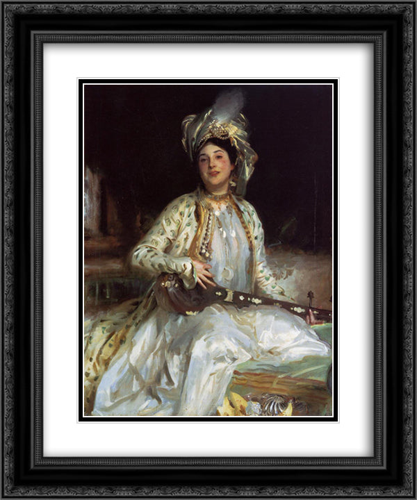 Almina, Daughter of Asher Wertheimer 20x24 Black Ornate Wood Framed Art Print Poster with Double Matting by Sargent, John Singer