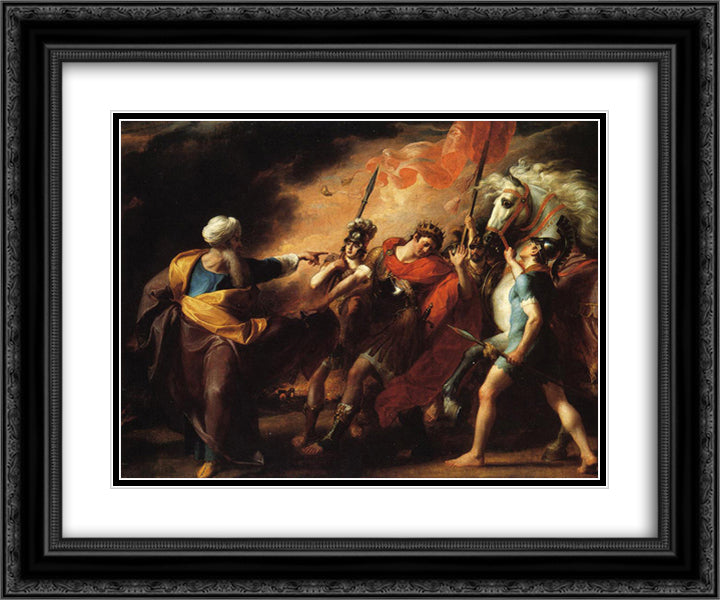 Saul Reproved by Samuel for Not Obeying the Commandments of the Lord 24x20 Black Ornate Wood Framed Art Print Poster with Double Matting by Copley, John Singleton