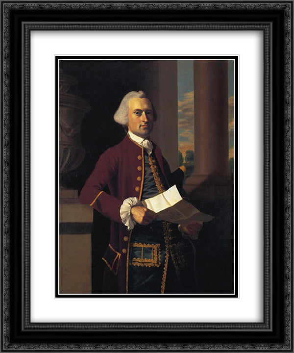 Woodbury Langdon 20x24 Black Ornate Wood Framed Art Print Poster with Double Matting by Copley, John Singleton