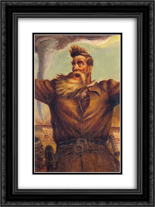 John Brown 18x24 Black Ornate Wood Framed Art Print Poster with Double Matting by Steuart Curry, John