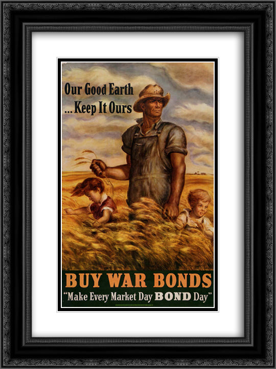 Our Good Earth. . .Keep It Ours 18x24 Black Ornate Wood Framed Art Print Poster with Double Matting by Steuart Curry, John