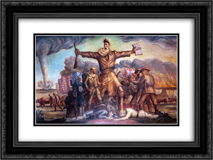 Tragic Prelude 24x18 Black Ornate Wood Framed Art Print Poster with Double Matting by Steuart Curry, John