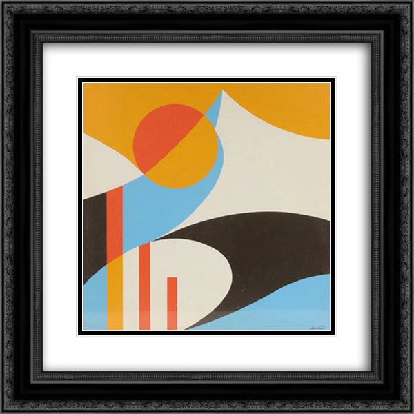 Abstract Design 20x20 Black Ornate Wood Framed Art Print Poster with Double Matting by Vassos, John