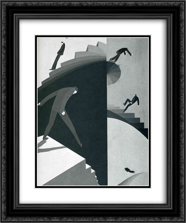 Climacophobia 20x24 Black Ornate Wood Framed Art Print Poster with Double Matting by Vassos, John