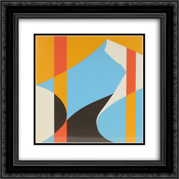 Modern Abstract 20x20 Black Ornate Wood Framed Art Print Poster with Double Matting by Vassos, John