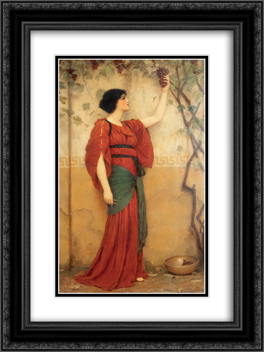 Autumn 18x24 Black Ornate Wood Framed Art Print Poster with Double Matting by Godward, John William