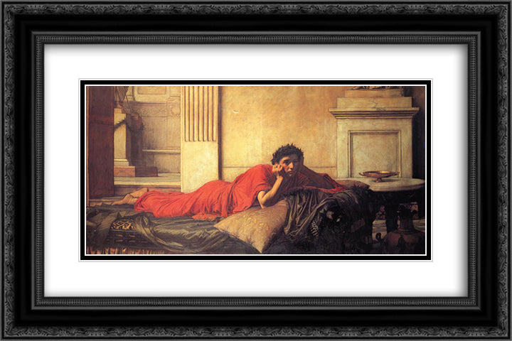 The Remorse of Nero After the Murder of His Mother 24x16 Black Ornate Wood Framed Art Print Poster with Double Matting by Waterhouse, John William