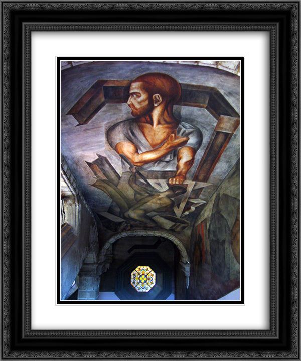 Ceiling of Colegio de San Ildefonso 20x24 Black Ornate Wood Framed Art Print Poster with Double Matting by Orozco, Jose Clemente