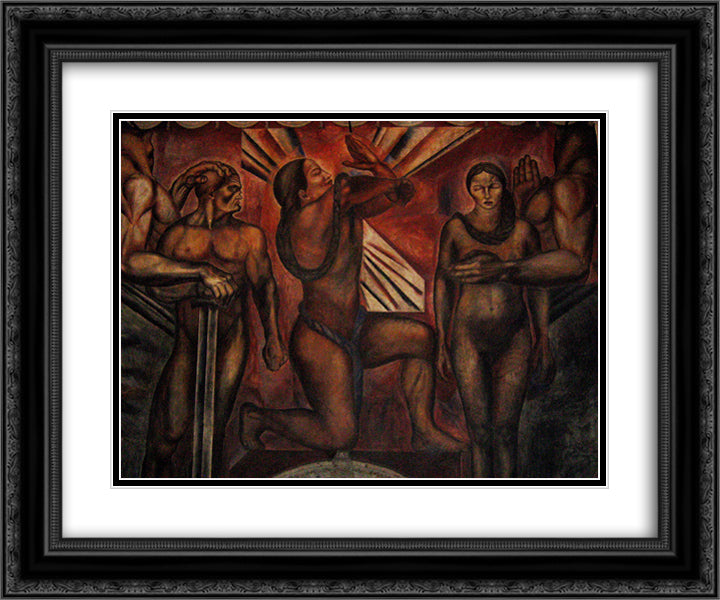 Omnisciencia 24x20 Black Ornate Wood Framed Art Print Poster with Double Matting by Orozco, Jose Clemente