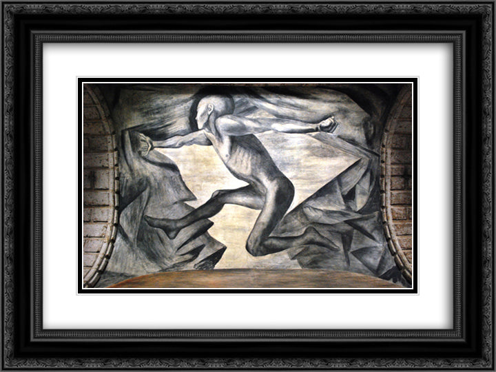 Youth 24x18 Black Ornate Wood Framed Art Print Poster with Double Matting by Orozco, Jose Clemente