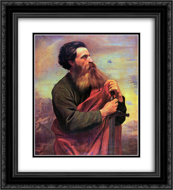 Apostolo SÆ’o Paulo 20x22 Black Ornate Wood Framed Art Print Poster with Double Matting by Almeida Junior, Jose Ferraz de