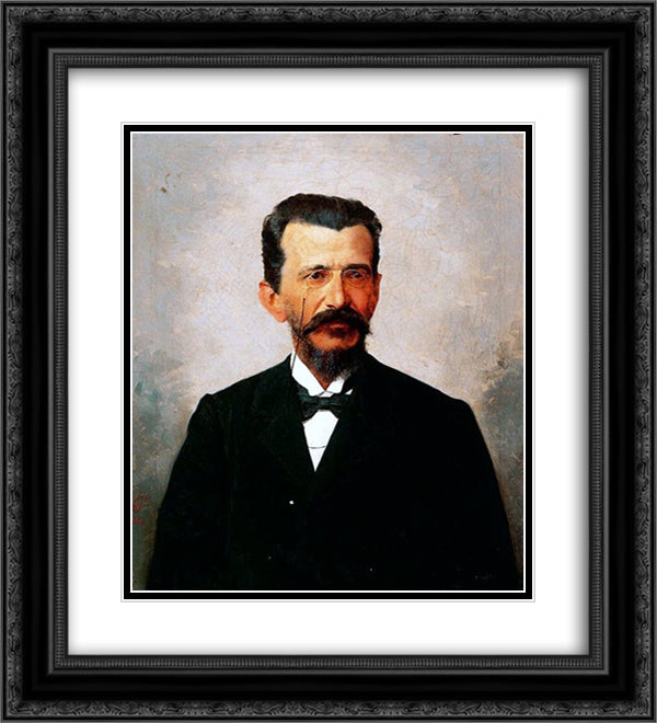 JoÆ’o Alves RubiÆ’o Junior 20x22 Black Ornate Wood Framed Art Print Poster with Double Matting by Almeida Junior, Jose Ferraz de