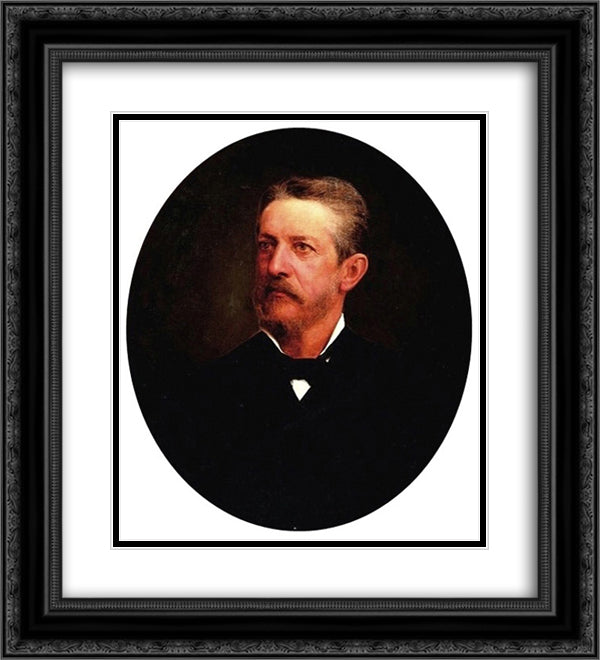 Jose Alves de Cerqueira Cesar 20x22 Black Ornate Wood Framed Art Print Poster with Double Matting by Almeida Junior, Jose Ferraz de