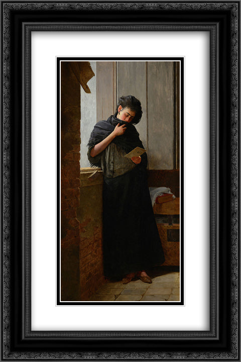 Longing (Saudade) 16x24 Black Ornate Wood Framed Art Print Poster with Double Matting by Almeida Junior, Jose Ferraz de