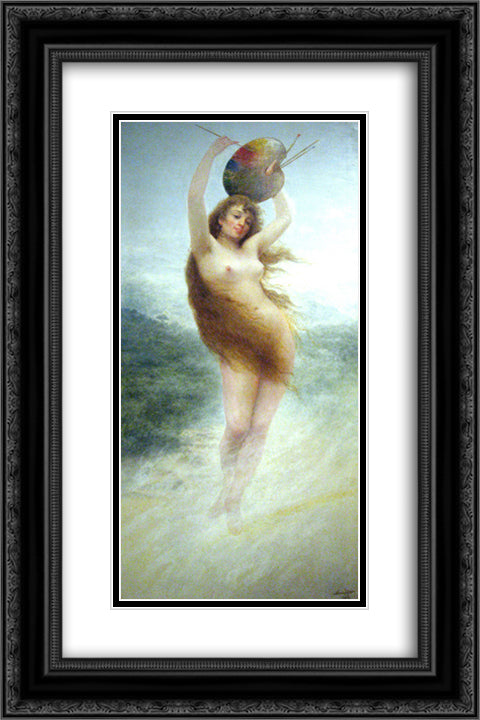 Painting (Allegory) 16x24 Black Ornate Wood Framed Art Print Poster with Double Matting by Almeida Junior, Jose Ferraz de