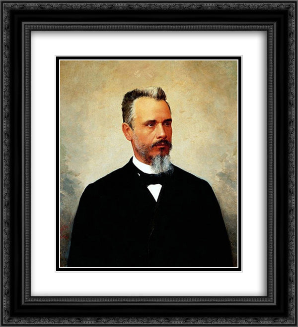 Portrait of Bernardino de Campos 20x22 Black Ornate Wood Framed Art Print Poster with Double Matting by Almeida Junior, Jose Ferraz de