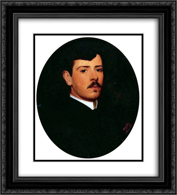 Silvino Egydio de Souza Aranha 20x22 Black Ornate Wood Framed Art Print Poster with Double Matting by Almeida Junior, Jose Ferraz de