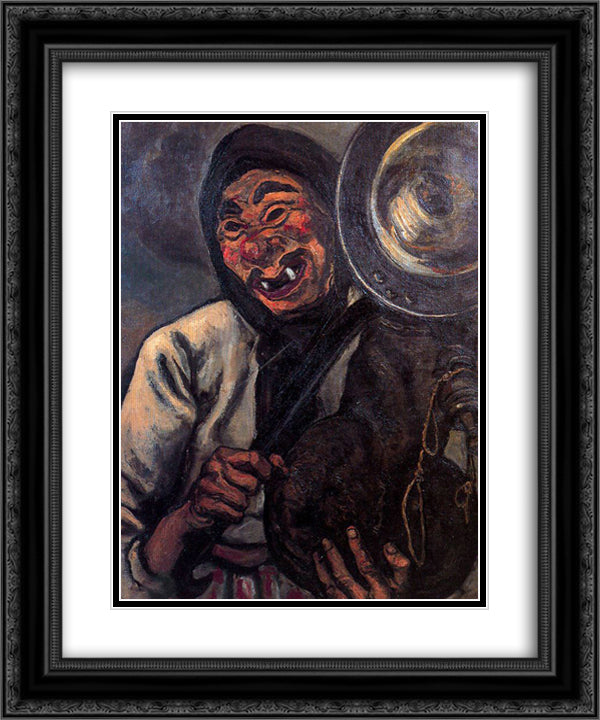 A Mask 20x24 Black Ornate Wood Framed Art Print Poster with Double Matting by Solana, Jose Gutierrez