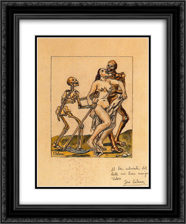Drawing for 'The End of the World' 20x24 Black Ornate Wood Framed Art Print Poster with Double Matting by Solana, Jose Gutierrez