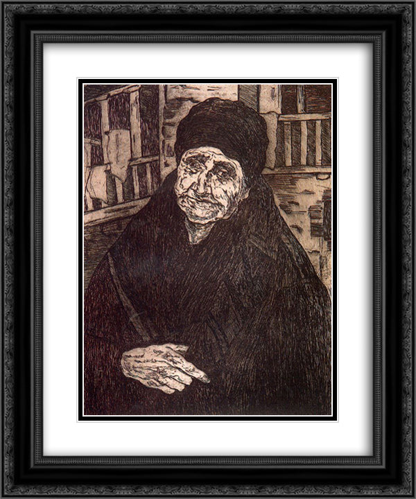 Old Mountain 20x24 Black Ornate Wood Framed Art Print Poster with Double Matting by Solana, Jose Gutierrez