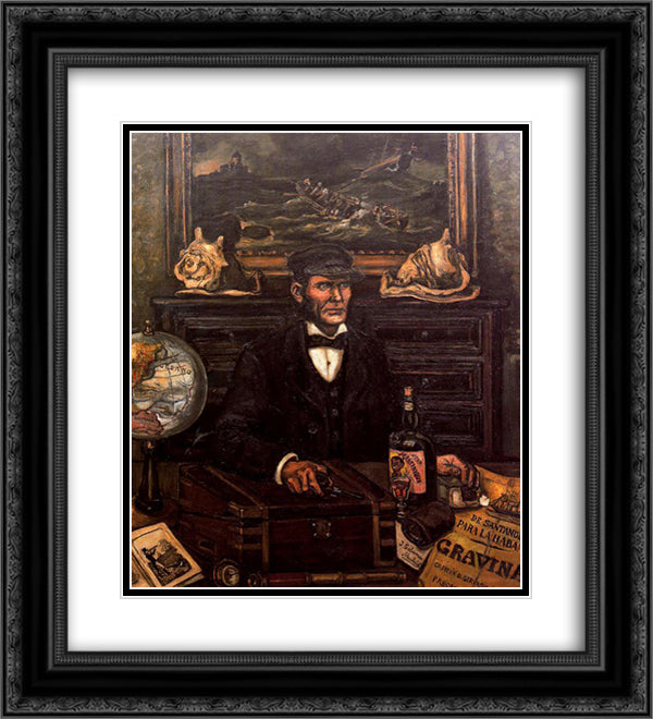 The Merchant Captain 20x22 Black Ornate Wood Framed Art Print Poster with Double Matting by Solana, Jose Gutierrez