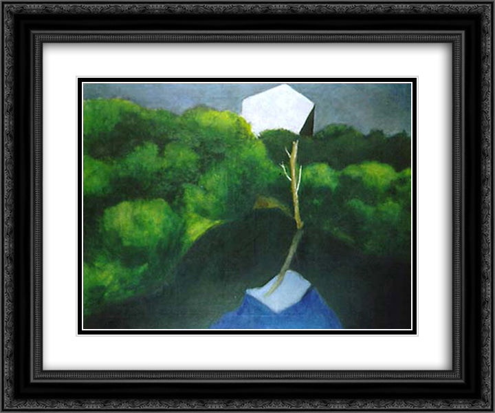 A Pool 24x20 Black Ornate Wood Framed Art Print Poster with Double Matting by Sima, Josef