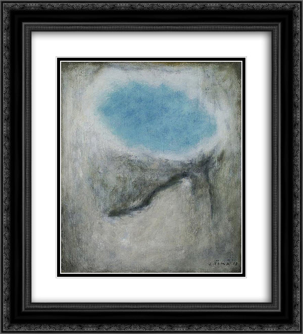 Corps d'azur en forme de ciel 20x22 Black Ornate Wood Framed Art Print Poster with Double Matting by Sima, Josef